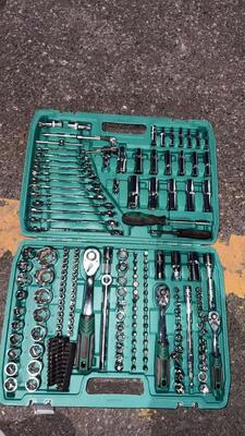 216PCS Εργατικό σύνολο κλειδιών πρίζας, χρώμιο ατσάλι βανάνδιου, χειριστήριο πριονιστήρα 72T, πολλαπλή οδήγηση (1/4", 3/8", 1/2") Εργαλειοθήκη για χρήση αυτοκινήτων και σπιτιών