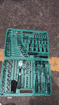 216PCS Εργατικό σύνολο κλειδιών πρίζας, χρώμιο ατσάλι βανάνδιου, χειριστήριο πριονιστήρα 72T, πολλαπλή οδήγηση (1/4", 3/8", 1/2") Εργαλειοθήκη για χρήση αυτοκινήτων και σπιτιών