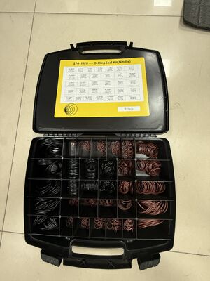 Σετ επισκευής στεγανοποιητικών για εκσκαφείς με ξεχωριστό κουτί αποθήκευσης με πλέγμα και εκτυπωμένο πίνακα μεγεθών για εύκολη πρόσβαση και μειωμένο χρόνο διακοπής λειτουργίας του μηχανήματος